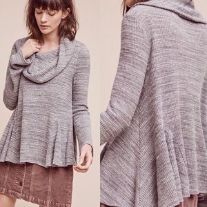 Anthropologie Postmark Maurisa Thermal Cowl Long Sleeve: Heathered Grey